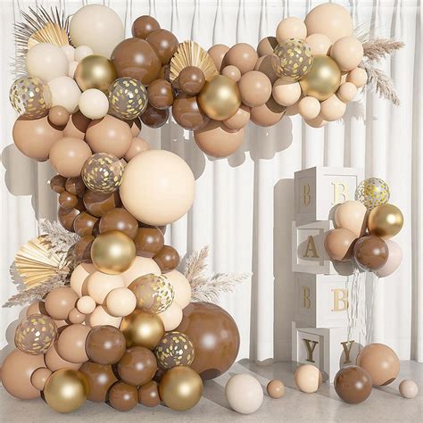 Pcs Brown Nude Balloon Garland Kit Blush Beige For Boho Party