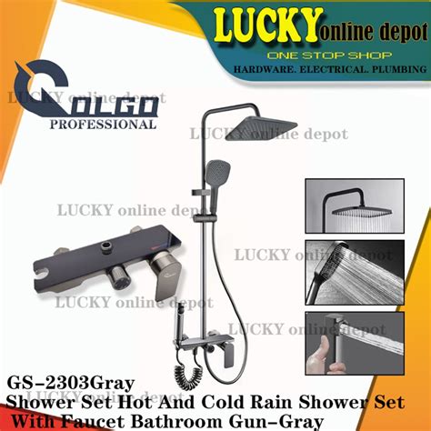 GS GRAY OLGO HOT AND COLD SHOWER SET WITH BATHROOM FAUCET Shopee Philippines