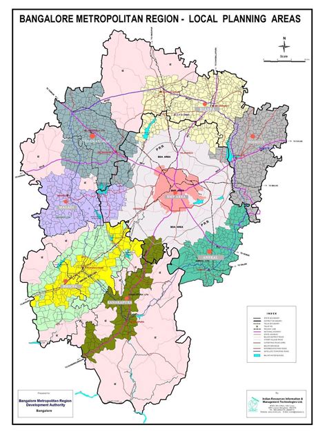 Bangalore area map - Bangalore map with areas (Karnataka - India)