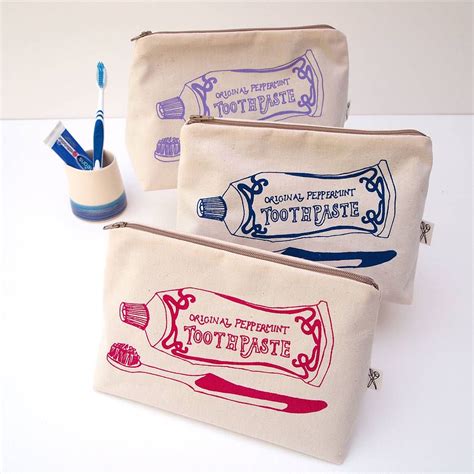 Screen Printed Toothpaste Wash Bag Screen Printed Bags Printed