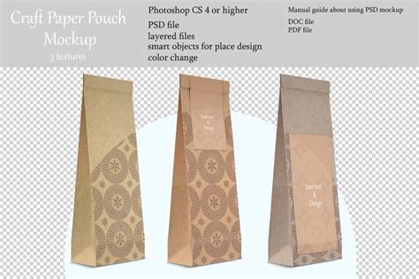 Craft Paper Pouch Mockup Psd Mockup Psd Object Mockup