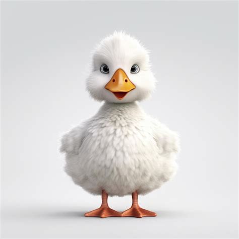 Premium Photo There Is A White Duck With A Yellow Beak Standing On A