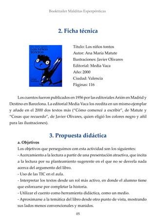 Booktráiler Los Niños Tontos de Ana María Matute PDF