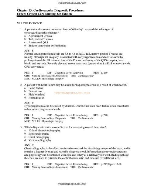 Solution Cardiovascular Diagnostic Procedures Studypool