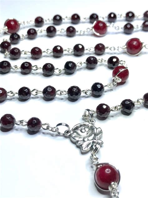 Red Garnet Rosary One Hundred Crosses