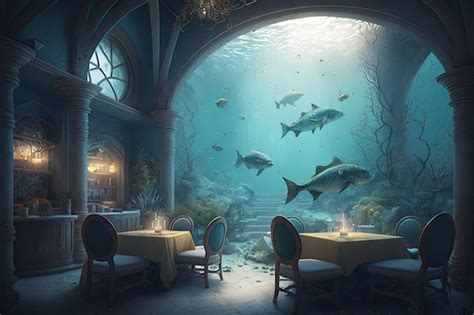 Premium Photo | Underwater restaurant undersea view dining hotel ...