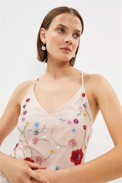 Rent Coast Embellished Floral Maxi Slip Dress Hirestreet