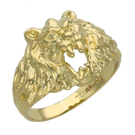 Ct Yellow Gold Lions Head Ring Miltons Diamonds