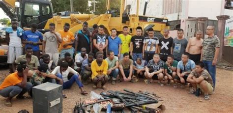 16 Chinese Illegal Miners Busted In Krobo Forest 14 Pump Action Guns