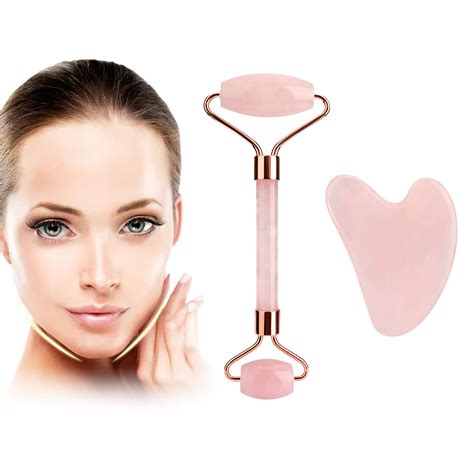 Jade Roller And Gua Sha Set Face Roller Massage Tool For Face Eyes Neck Skin Care Routine Facial