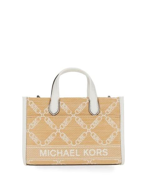 MICHAEL Michael Kors Gigi Empire Logo Jacquard Tote Bag In Natural Lyst