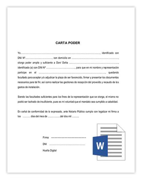 Descarga De Carta Poder En Word Y En Pdf Carta Poder Descarga Tu Hot