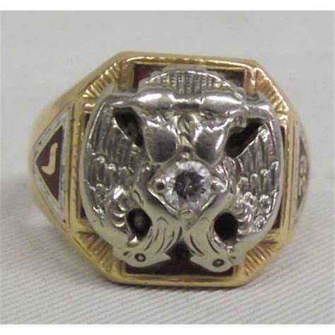 14kt Gold and Diamond Masonic Ring