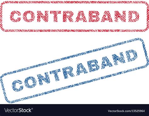 Contraband Textile Stamps Royalty Free Vector Image