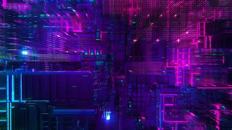 Neon Digital Art Abstract Neon Glow 3D Render HD Wallpaper