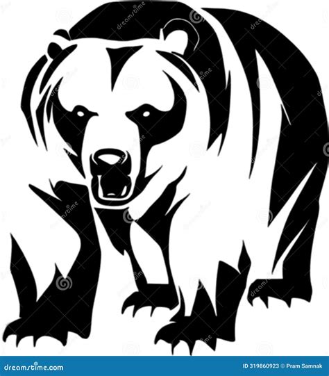 Intricate Bear Stencil For Creative Wildlife Art And Craft Projects