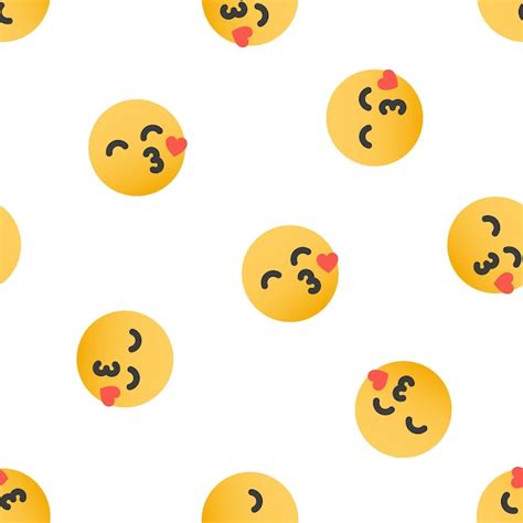 Premium Vector Seamless Pattern With Yellow Emoticons Blowing Kisses