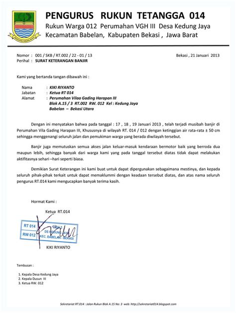 Detail Surat Keterangan Banjir Dari Rt Koleksi Nomer 20