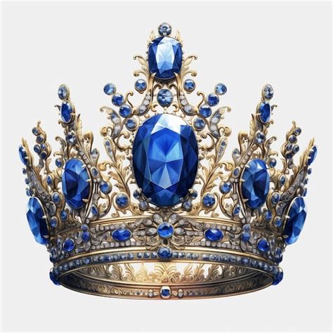 Premium Photo A Close Up Of A Crown With Blue Jewels And A Diamond