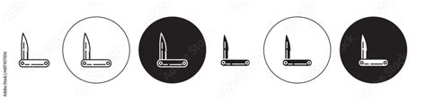 Pocket knife vector illustration set. Pocket knife army small penknife ...