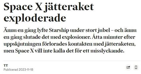 Starship Exploderade Men Tog Ett Kliv Fram T