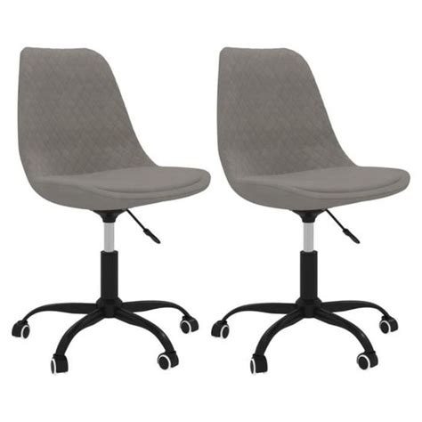 Drfeify Chaises pivotantes de salle à manger 2 pcs Gris clair Tissu