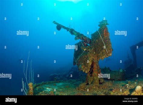 Anti Aircraft Machine Gun At Destroyer Uss Lamson Marshall Islands Bikini Atoll Micronesia