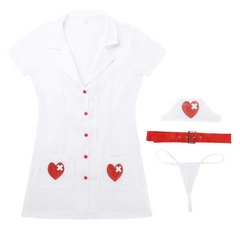 Women Sexy Naughty Nurse Cosplay Uniform Costume Lingerie Role Play