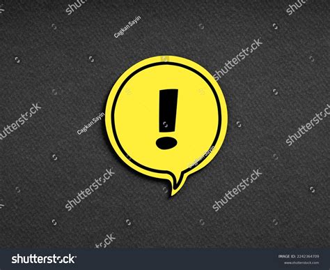 Exclamation Mark On Yellow Speech Bubble Stock Photo 2242364709