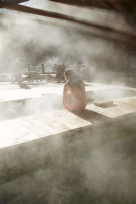 Woman Relaxing At Japanese Spa Hot Springs Del Colaborador De Stocksy Trinette Reed Stocksy
