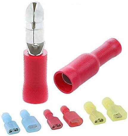 GTIWUNG 100 x Cosse Electrique Cylindriques Rouge Cosse Isolées 50x