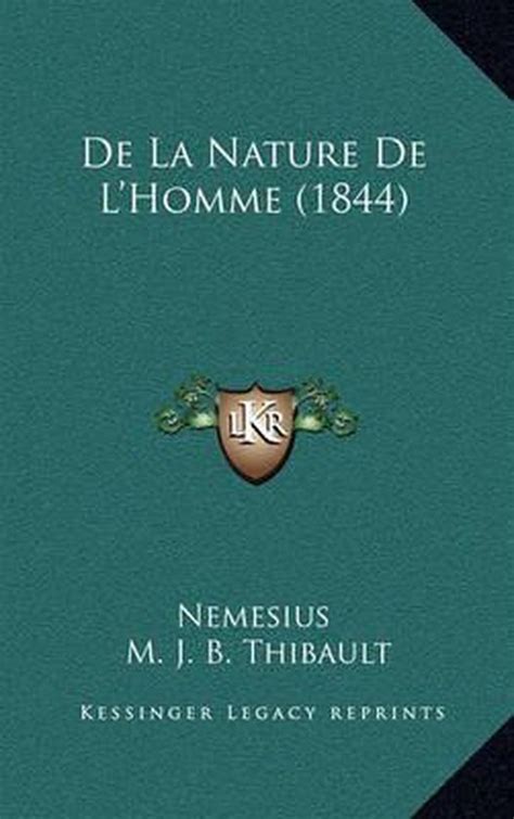 De La Nature De L Homme Nemesius Boeken Bol