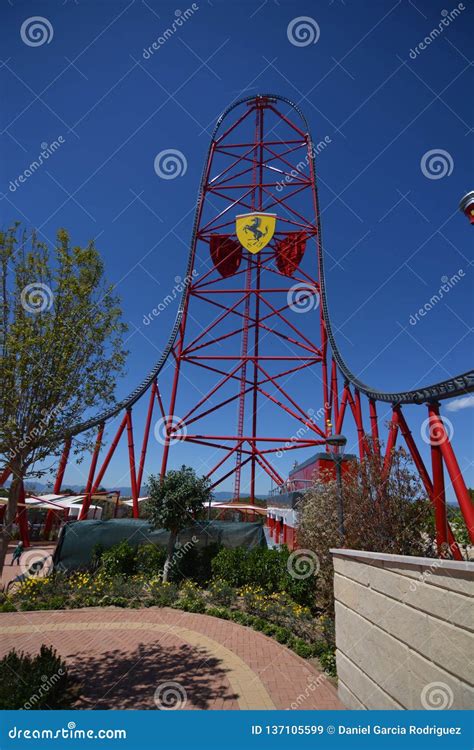 Ferrari Land Roller Coaster At The Theme Park Portaventura Salou