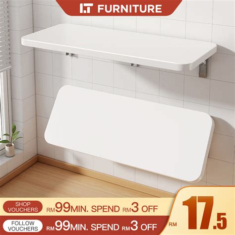 Foldable Table Wall Table Meja Lipat Meja Belajar Floating Wall Shelf