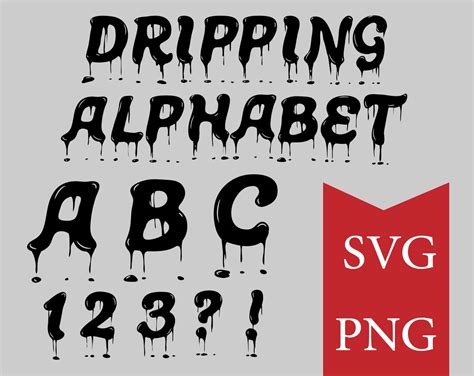 Dripping Alphabet Svg Drip Letters Svg Drip Font Svg Etsy