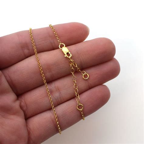 Wholesale 1 20 14K Gold Filled Adjustable Finished Chain 1mm Rolo