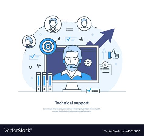 Technical support and customer call center online Vector Image