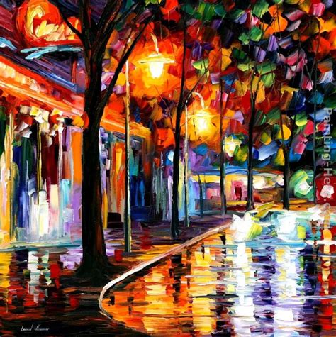 Leonid Afremov NIGHT CAFE painting anysize 50% off - NIGHT CAFE ...