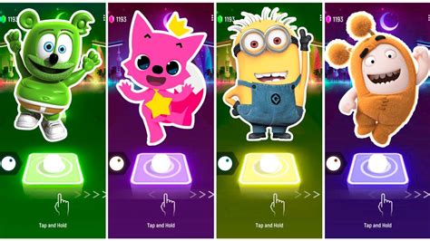 Gummy Bear Pinkfong Minions Oddbods Slick Tiles Hop Edm Rush