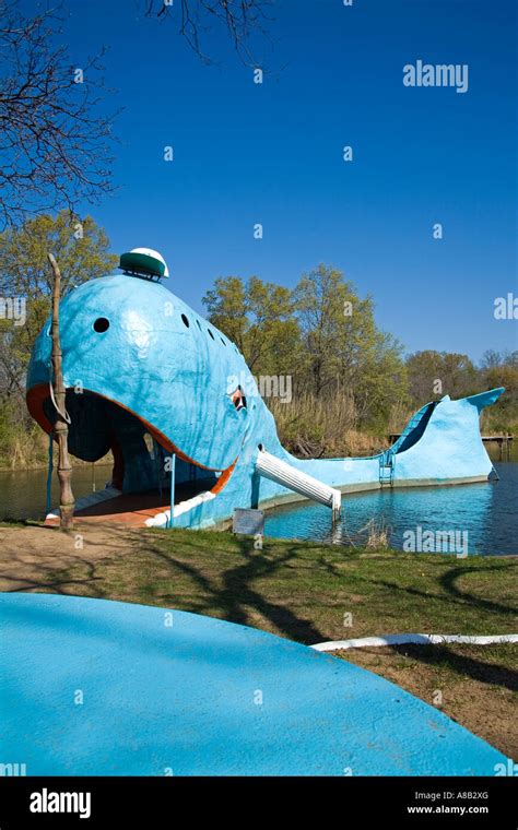 The Blue Whale In Catoosa Historic Route 66 Icon Oklahoma Usa Stock