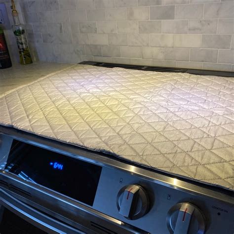 Custom Size Glass Top Stove Cover And Protector Quilted Material Color Black Red Brown