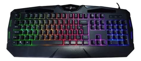 Teclado Semimec Nico Tekone Pc Led Rgb Black Gaming Idioma Portugu S