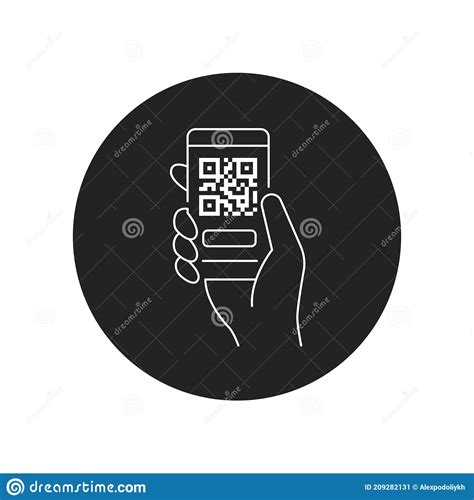 Mobile Application Qr Code Scanning In Smartphone Black Glyph Icon