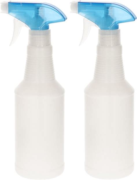 2x Stuks Waterverstuivers Spuitflessen 500 Ml Transparant Met Blauw