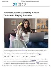 How Influencer Marketing Affects Consumer Buying Behavior.pdf - 10/29 ...