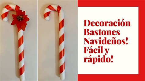 DIY DECORACIÓN BASTÓN NAVIDEÑO FÁCIL/ CHRISTMAS CANE - YouTube