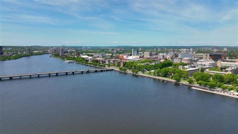 Cambridge City Aerial View Ma Usa Stock Footage Video Of Longfellow Downtown 258356688