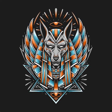 Free Vector Jackal Anubis Vector Logo Illustration