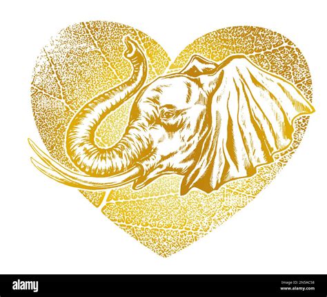 Elephant Head Golden Silhouette Of An Elephant S Head In Profile Stock Vector Image And Art Alamy