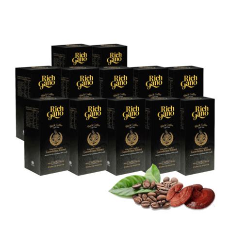 12 Boxes Rich Gano Gold Black Coffee Premium Gourmet Mushroom Reishi